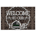 Ohaprints-Doormat-Outdoor-Indoor-Proud-Veteran-Welcome-To-Our-Home-Thin-Green-Line-American-Flag-Rubber-Door-Mat-974-18'' x 30''