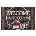 Ohaprints-Doormat-Outdoor-Indoor-America-Welcome-To-Our-Home-American-Us-Flag-Happy-4Th-Of-July-Rubber-Door-Mat-976-18'' x 30''