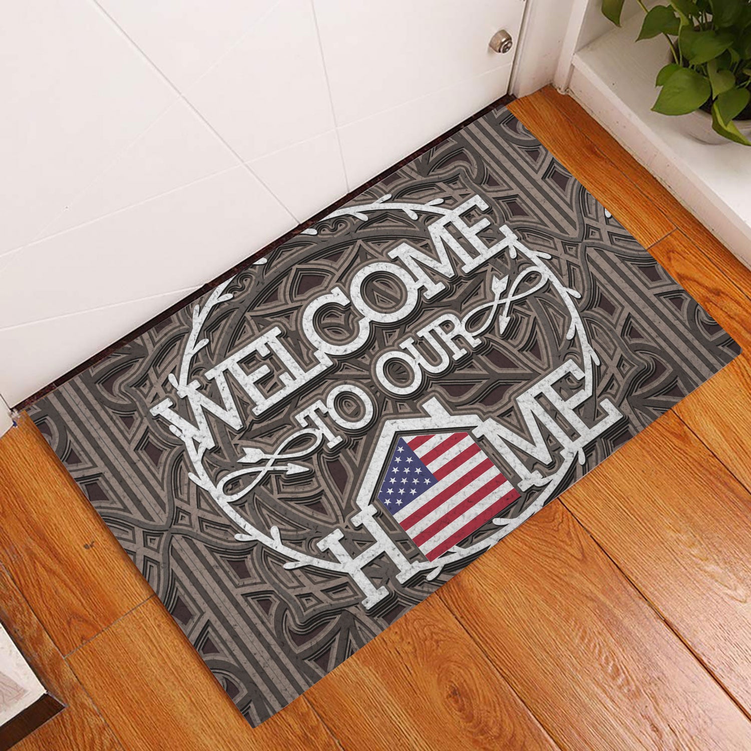 Ohaprints-Doormat-Outdoor-Indoor-America-Welcome-To-Our-Home-American-Us-Flag-Happy-4Th-Of-July-Rubber-Door-Mat-976-