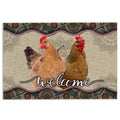 Ohaprints-Doormat-Outdoor-Indoor-Two-Chicken-Mandala-Pattern-Unique-Gift-For-Farm-Animal-Lover-Rubber-Door-Mat-982-18'' x 30''