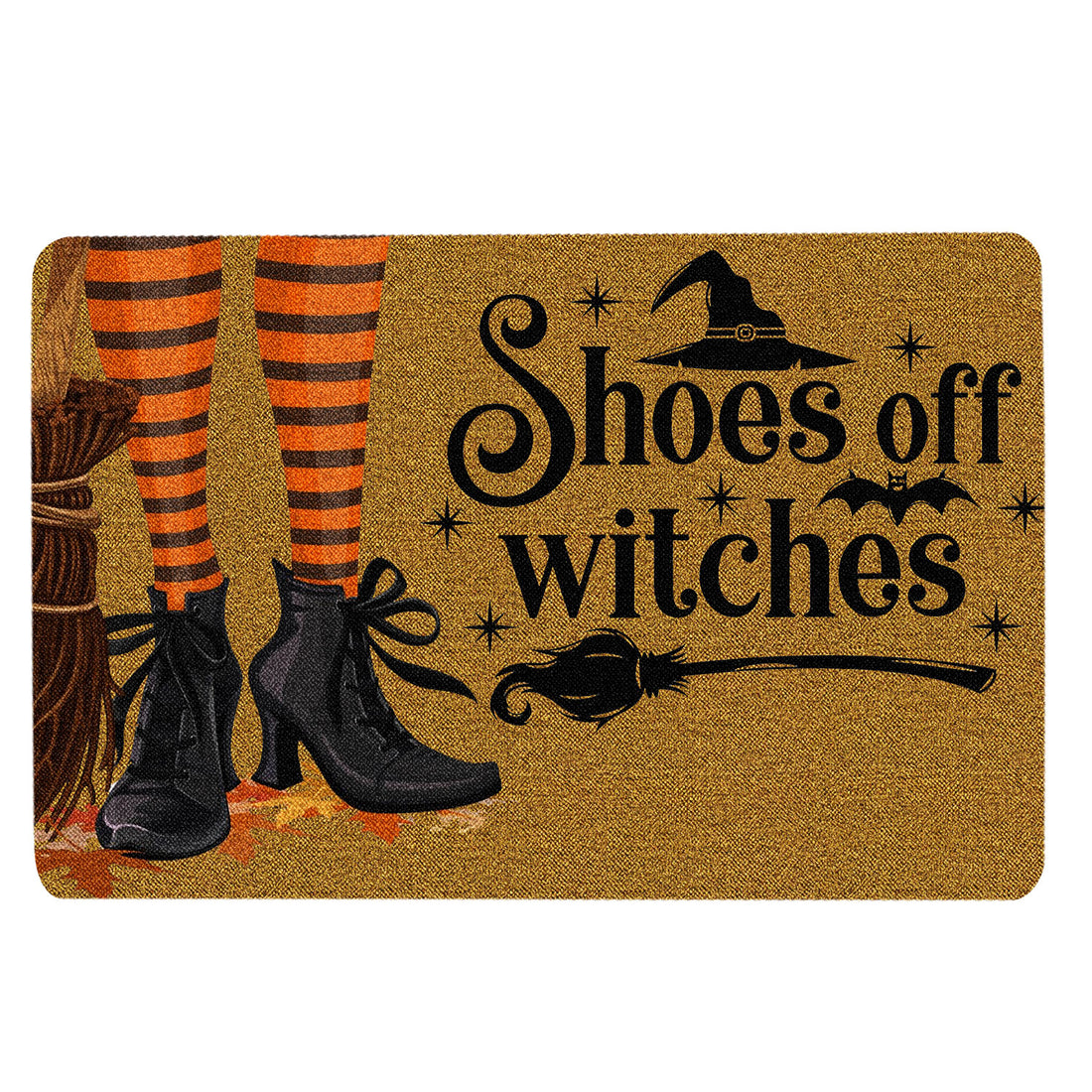 Ohaprints-Doormat-Outdoor-Indoor-Witch-Wicca-Trick-Or-Treat-Shoes-Off-Witches-Happy-Halloween-Rubber-Door-Mat-1942-18'' x 30''
