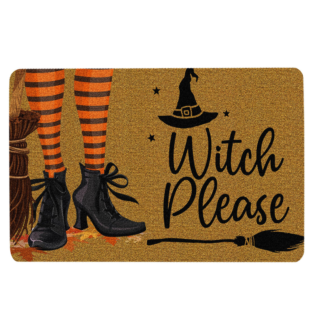 Ohaprints-Doormat-Outdoor-Indoor-Witch-Wicca-Trick-Or-Treat-Witch-Please-Happy-Halloween-Rubber-Door-Mat-1943-18'' x 30''