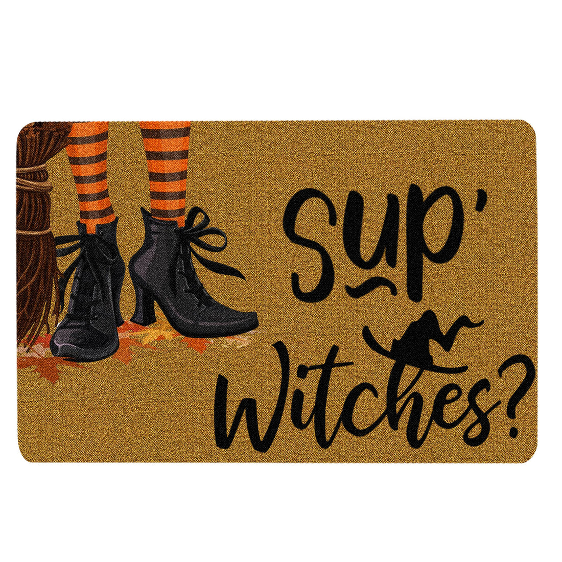 Ohaprints-Doormat-Outdoor-Indoor-Witch-Wicca-Trick-Or-Treat-Sup-Witches-Happy-Halloween-Rubber-Door-Mat-1944-18'' x 30''