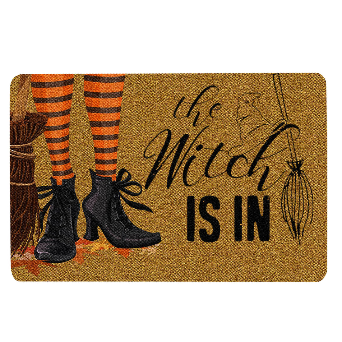 Ohaprints-Doormat-Outdoor-Indoor-Witch-Wicca-Trick-Or-Treat-The-Witch-Is-In-Happy-Halloween-Rubber-Door-Mat-1945-18'' x 30''