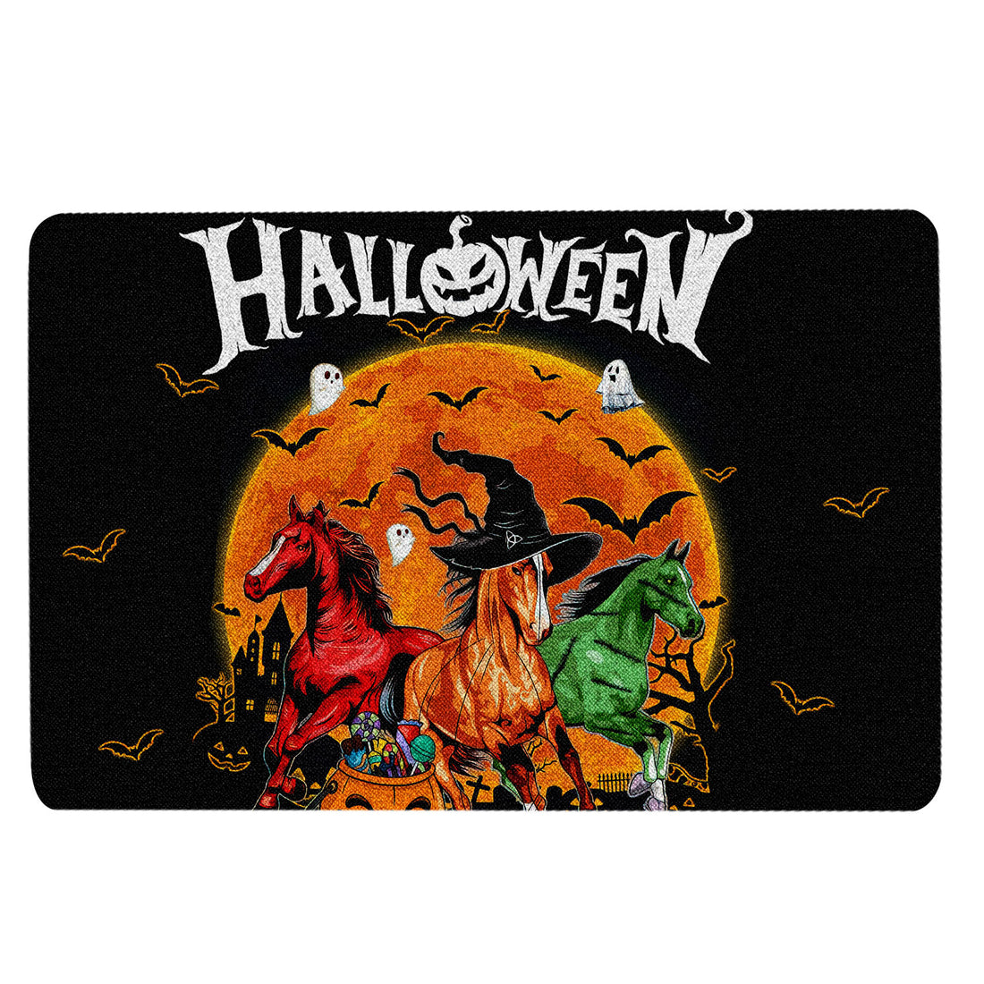 Ohaprints-Doormat-Outdoor-Indoor-Horse-Happy-Halloween-Trick-Or-Treat-Boo-Pumpkin-Moon-Gift-Rubber-Door-Mat-1949-18'' x 30''
