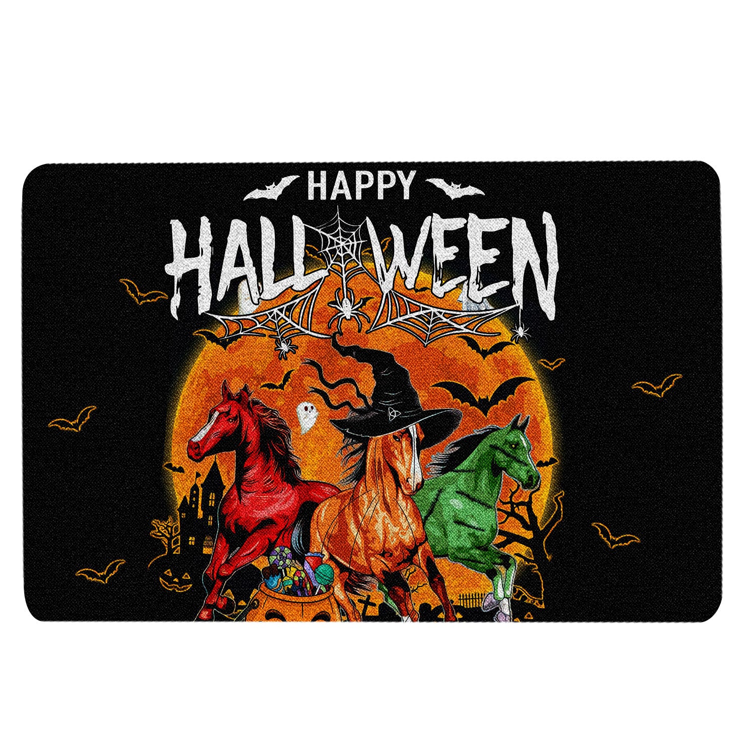 Ohaprints-Doormat-Outdoor-Indoor-Horse-Happy-Halloween-Boo-Trick-Or-Treat-Pumpkin-Moon-Gift-Rubber-Door-Mat-1950-18'' x 30''