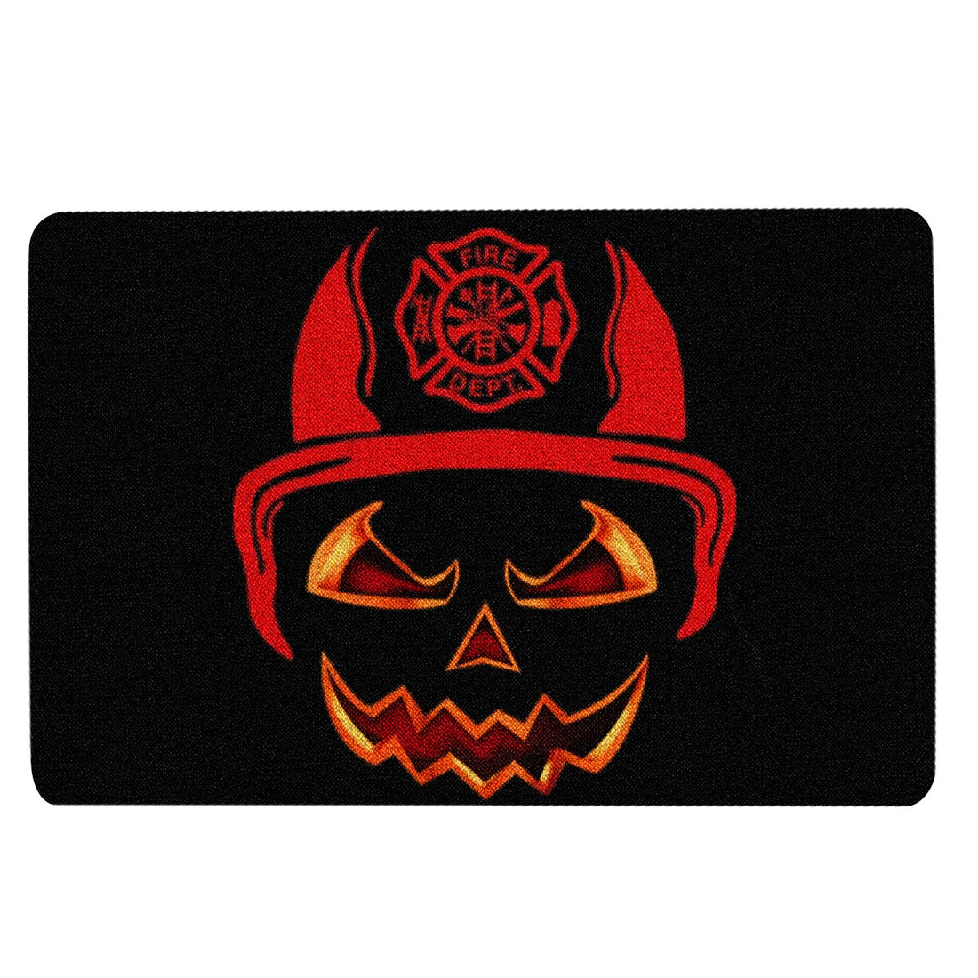 Ohaprints-Doormat-Outdoor-Indoor-Firefighter-Pumpkin-Happy-Halloween-Boo-Trick-Or-Treat-Night-Rubber-Door-Mat-1955-18'' x 30''