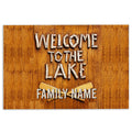 Ohaprints-Doormat-Outdoor-Indoor-Welcome-To-The-Lake-Brown-Pattern-Custom-Personalized-Name-Rubber-Door-Mat-1009-18'' x 30''