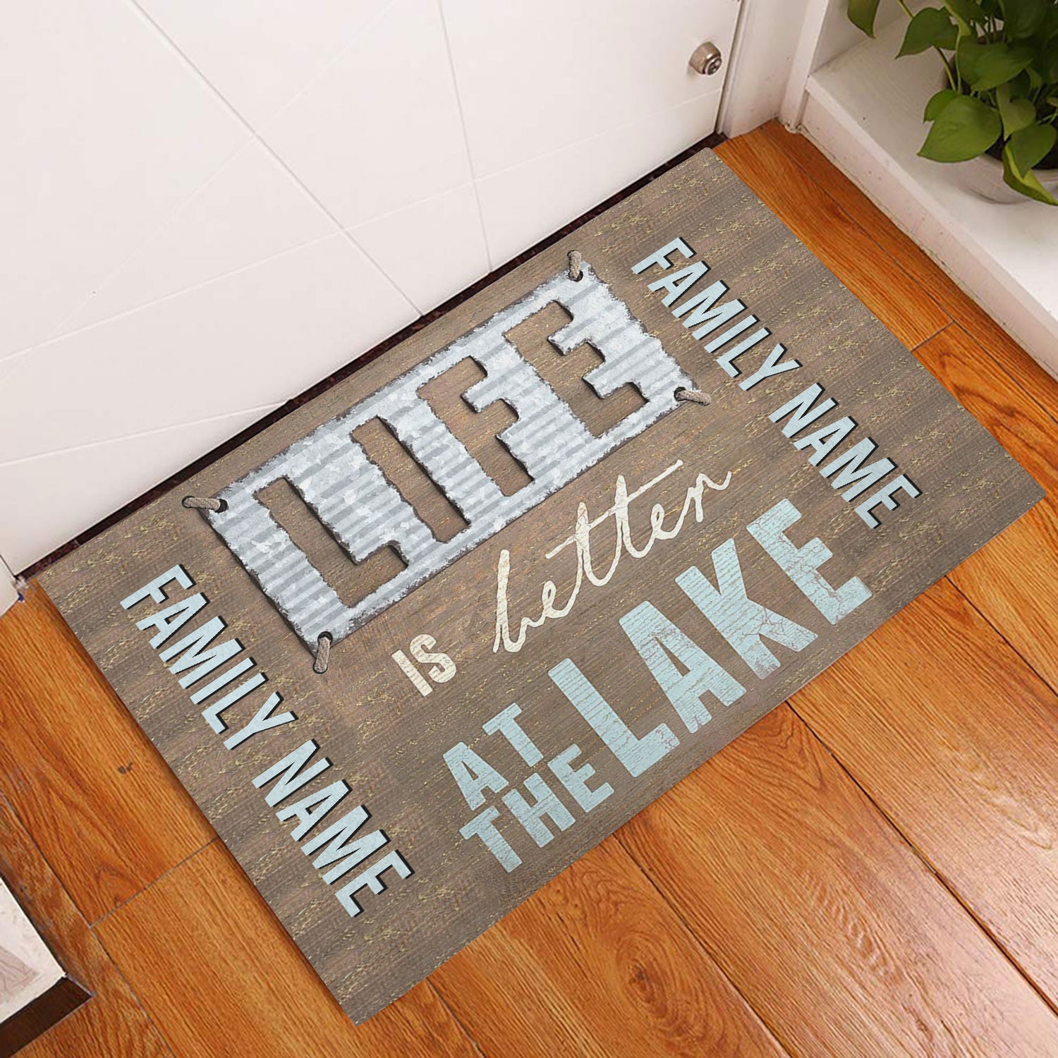 Ohaprints-Doormat-Outdoor-Indoor-Life-Is-Better-At-The-Lake-Light-Brown-Custom-Personalized-Name-Rubber-Door-Mat-1010-