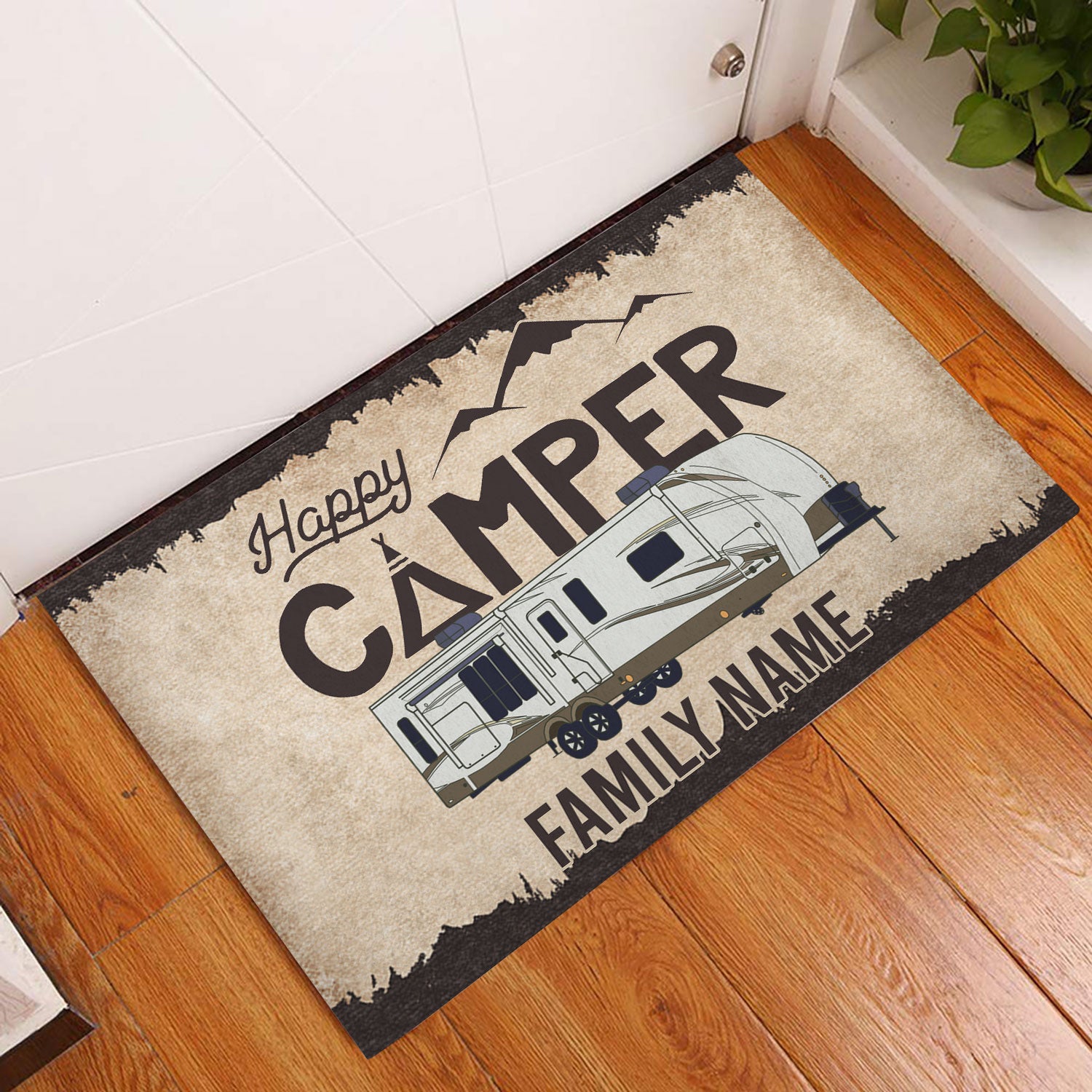 Buy: Travel Trailer Happy Campers Personalized Doormat