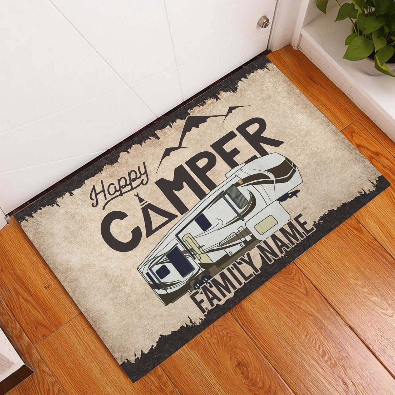 Custom Camper Door Mats, Door Mat Happy Camper