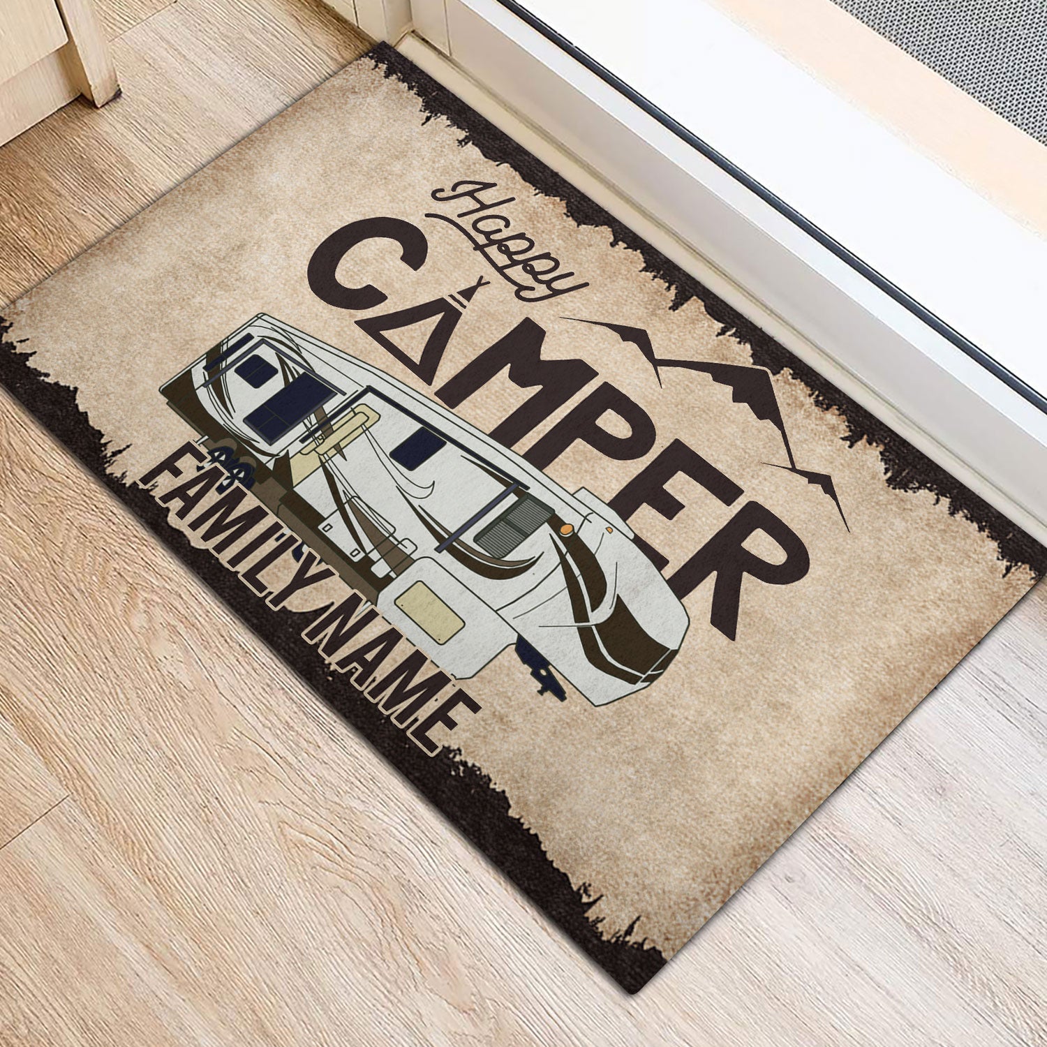 Ohaprints-Doormat-Outdoor-Indoor-Happy-Camper-5Th-Wheel-Campers-Brown-Custom-Personalized-Name-Rubber-Door-Mat-480-