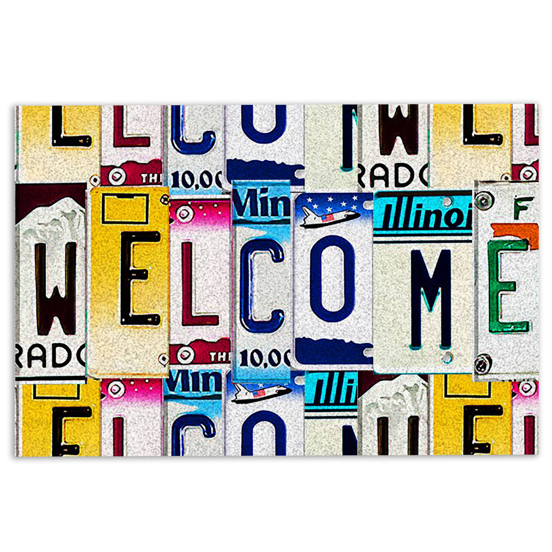 Ohaprints-Doormat-Outdoor-Indoor-Welcome-Vintage-License-Plate-Letters-Pattern-Rubber-Door-Mat-1022-18'' x 30''