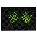 Ohaprints-Doormat-Outdoor-Indoor-Racing-Green-Checkered-Flag-Crossed-Motorsport-Car-Winner-Rubber-Door-Mat-1103-18'' x 30''