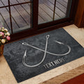 Ohaprints-Doormat-Outdoor-Indoor-Two-Fishing-Hook-Fisherman-Gift-Black-Custom-Personalized-Name-Rubber-Door-Mat-1108-