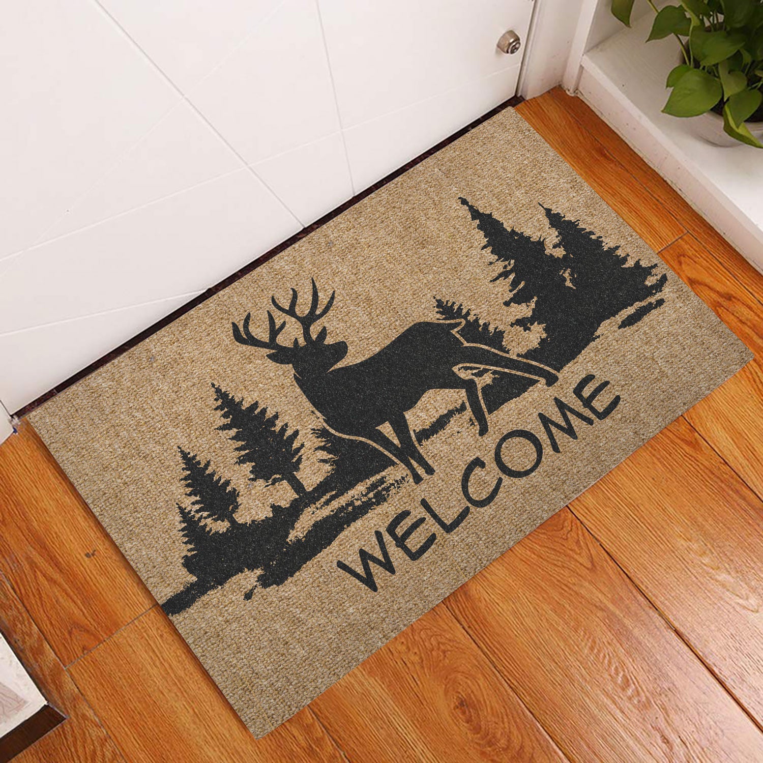 Ohaprints-Doormat-Outdoor-Indoor-Deer-Hunting-Forest-Brown-Pattern-Rubber-Door-Mat-1109-