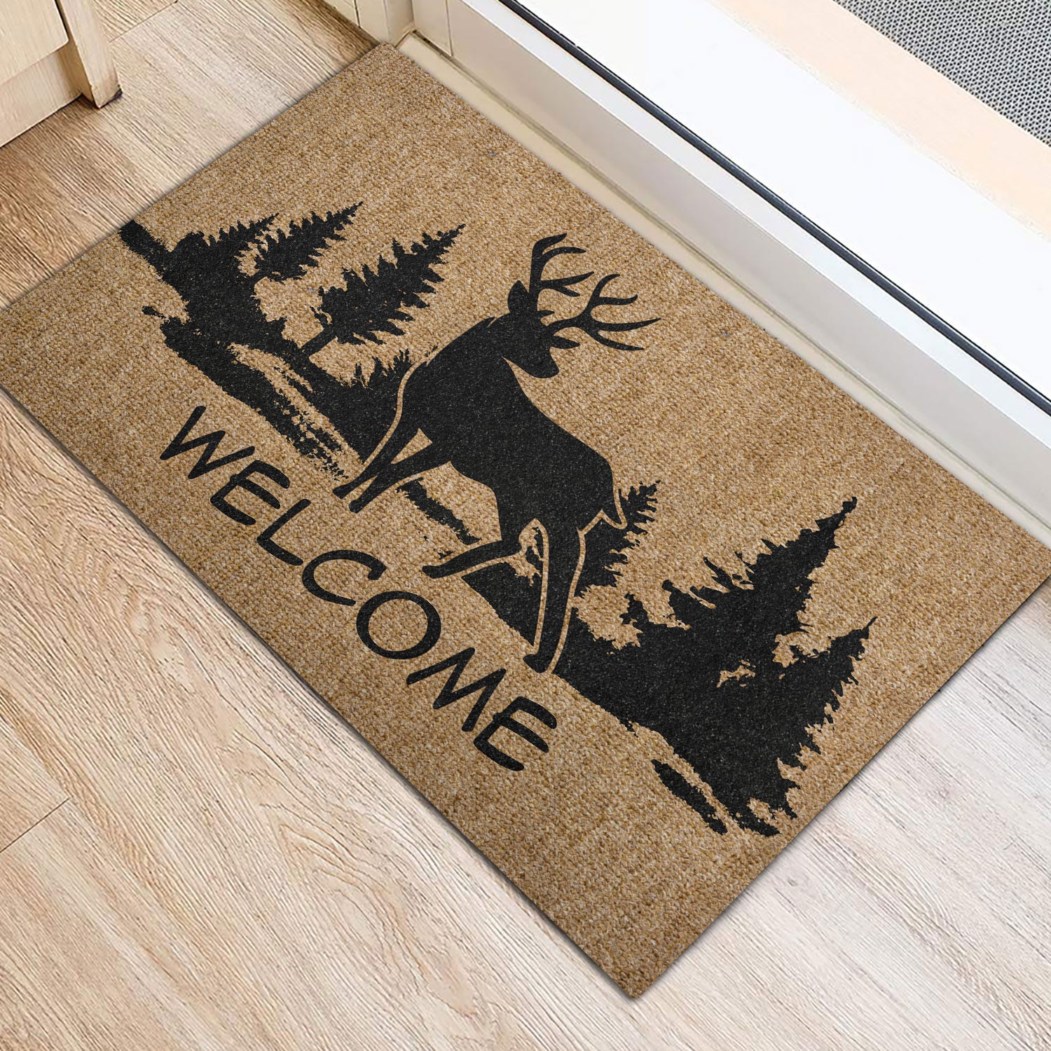 Ohaprints-Doormat-Outdoor-Indoor-Deer-Hunting-Forest-Brown-Pattern-Rubber-Door-Mat-1109-