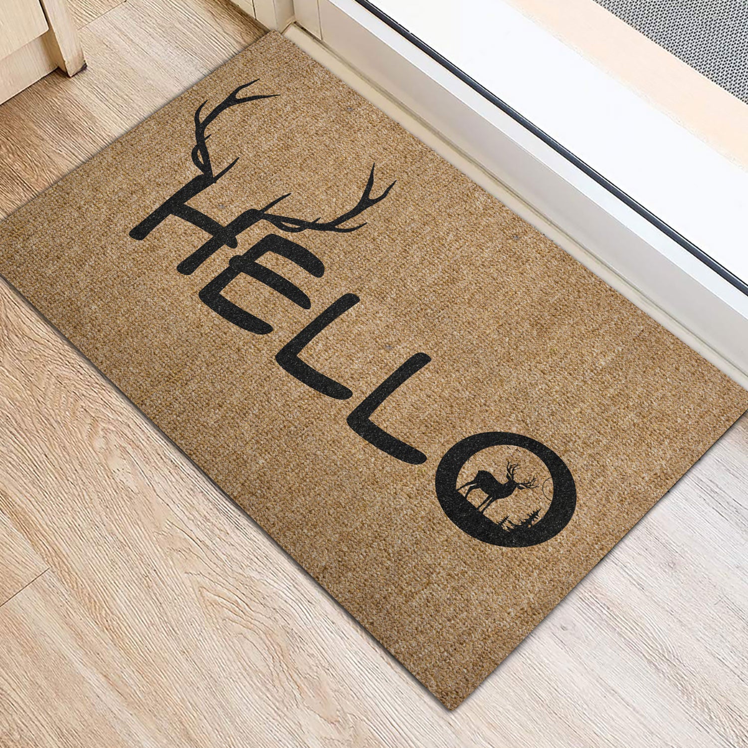 Ohaprints-Doormat-Outdoor-Indoor-Deer-Hunting-Forest-Deer-Hello-Brown-Pattern-Rubber-Door-Mat-1110-