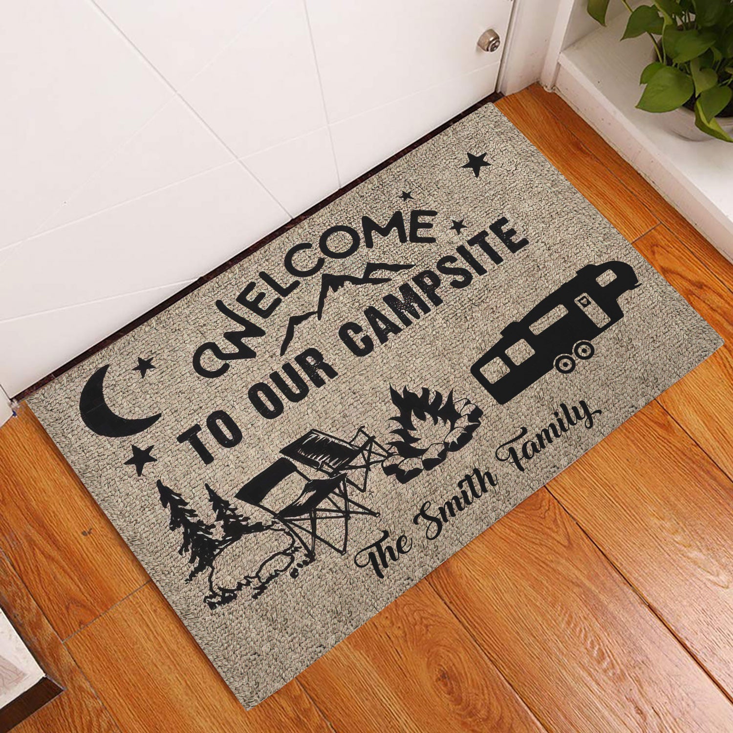 Ohaprints-Doormat-Outdoor-Indoor-Welcome-Our-Campsite-5Th-Wheel-Camping-Custom-Personalized-Name-Rubber-Door-Mat-1160-