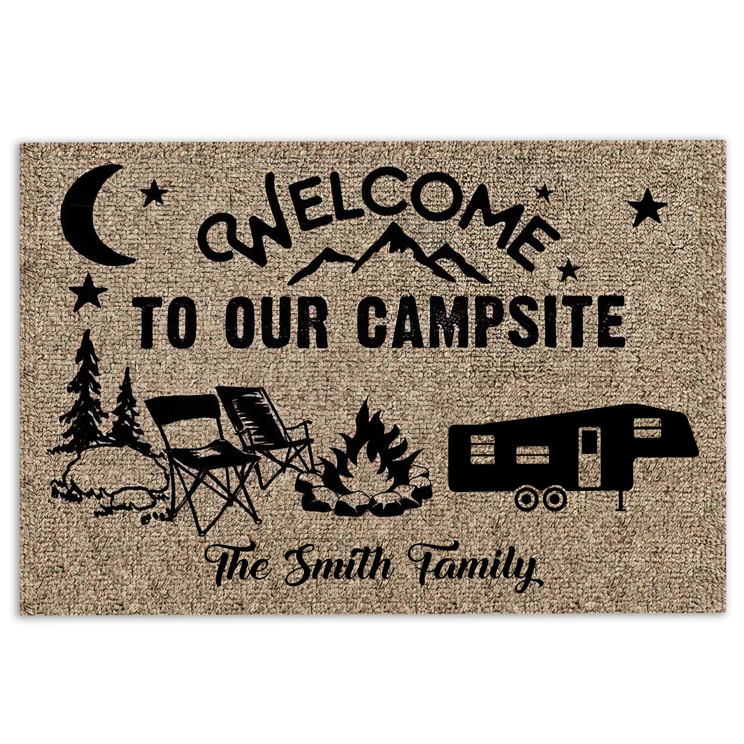 Ohaprints-Doormat-Outdoor-Indoor-Camping-Welcome-Our-Campsite-5Th-Wheel-Custom-Personalized-Name-Rubber-Door-Mat-1161-18'' x 30''