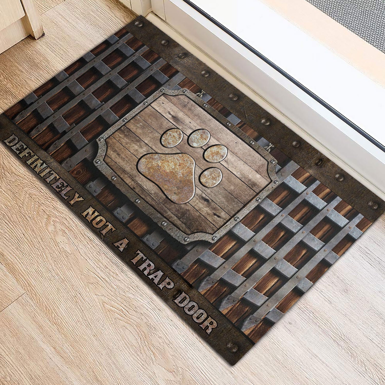 Ohaprints-Doormat-Outdoor-Indoor-Dog-Cat-Paw-Definitely-Not-A-Trap-Door-Metal-Hatch-Pattern-Rubber-Door-Mat-1163-