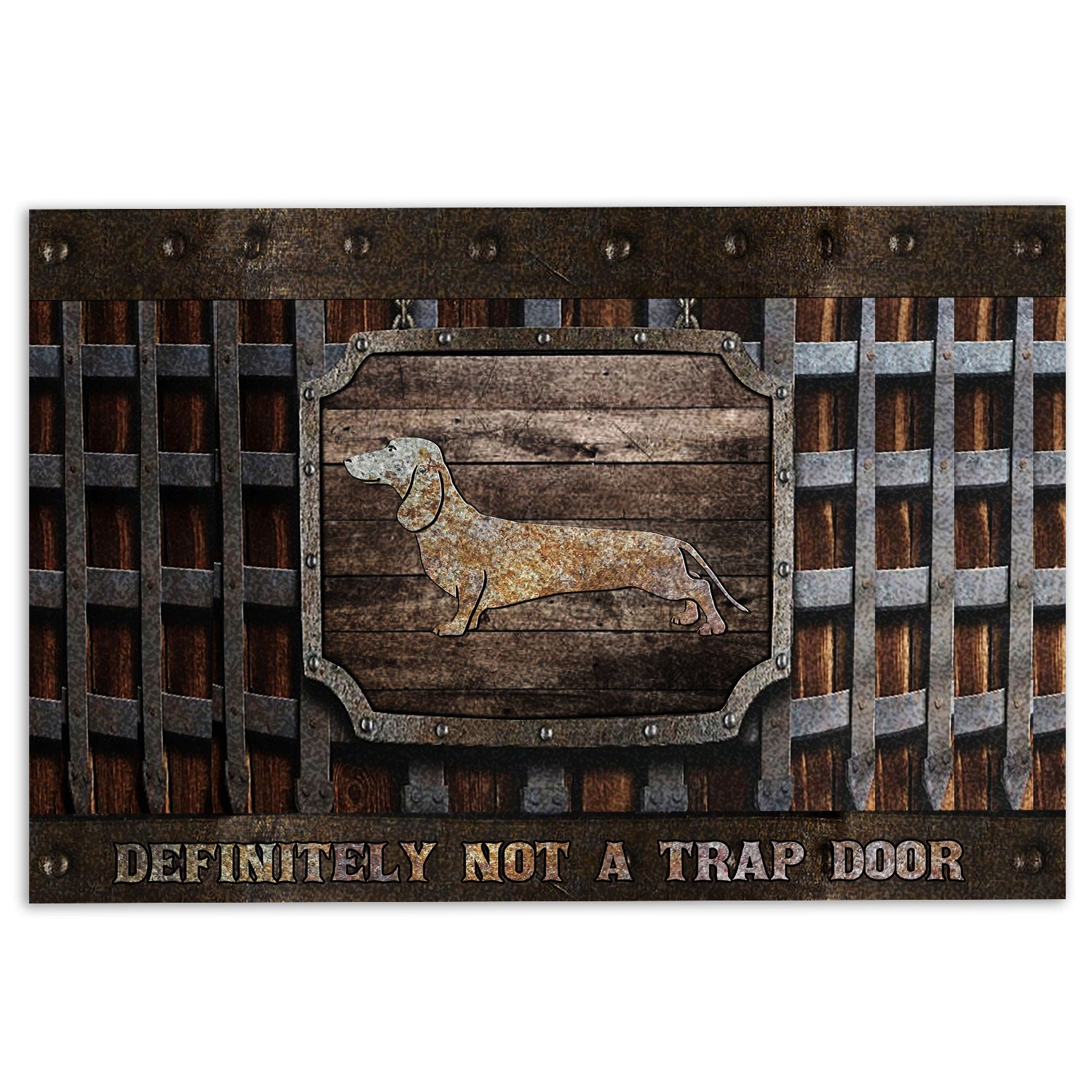 Ohaprints-Doormat-Outdoor-Indoor-Dachshund-Wiener-Definitely-Not-A-Trap-Door-Metal-Hatch-Pattern-Rubber-Door-Mat-1164-18'' x 30''