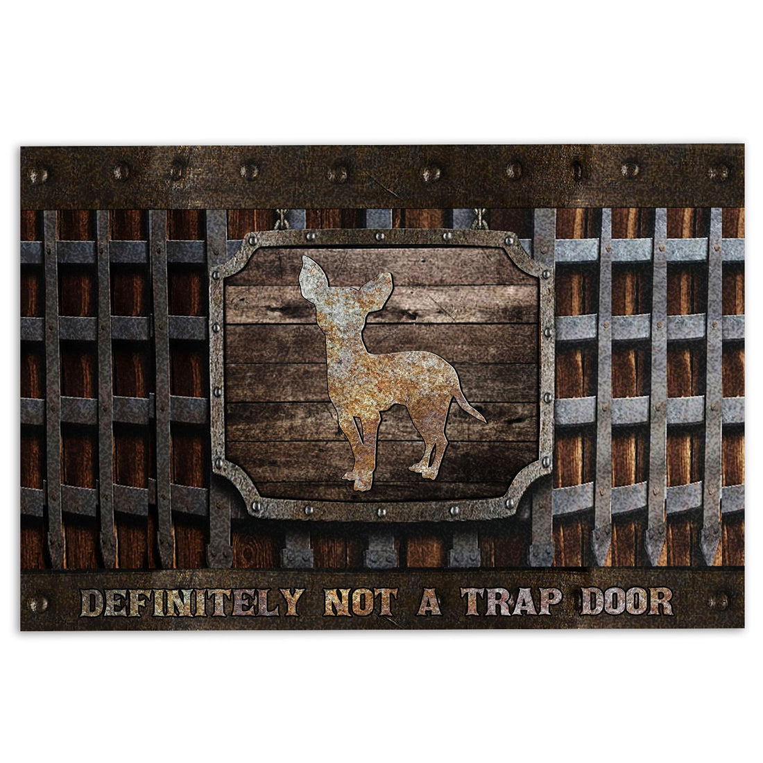 Ohaprints-Doormat-Outdoor-Indoor-Chihuahua-Dog-Definitely-Not-A-Trap-Door-Metal-Hatch-Pattern-Rubber-Door-Mat-1166-18'' x 30''