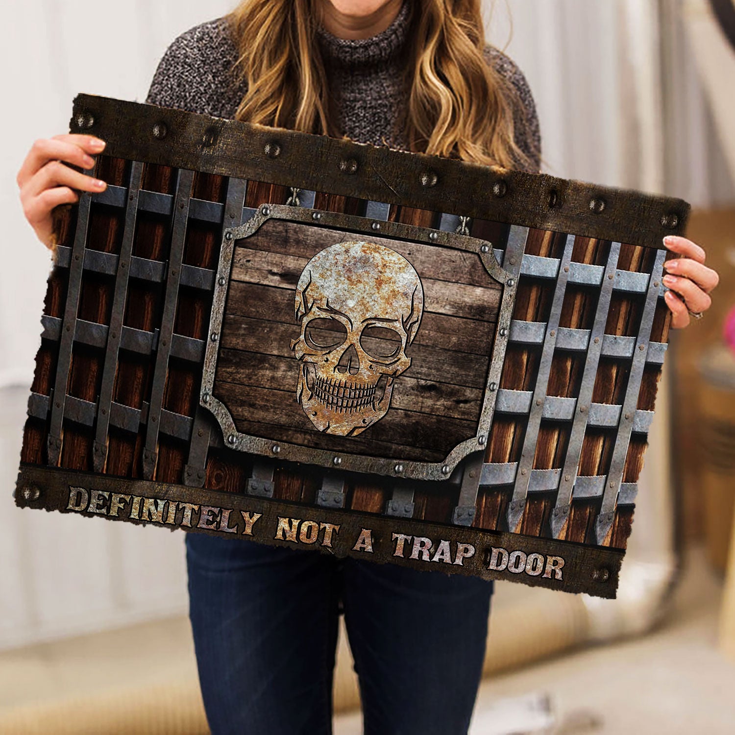 Ohaprints-Doormat-Outdoor-Indoor-Skull-Skeleton-Definitely-Not-A-Trap-Door-Metal-Hatch-Pattern-Rubber-Door-Mat-1168-