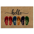 Ohaprints-Doormat-Outdoor-Indoor-Hello-Summer-Season-Flip-Flop-Beach-House-Unique-Gift-Brown-Rubber-Door-Mat-1171-18'' x 30''