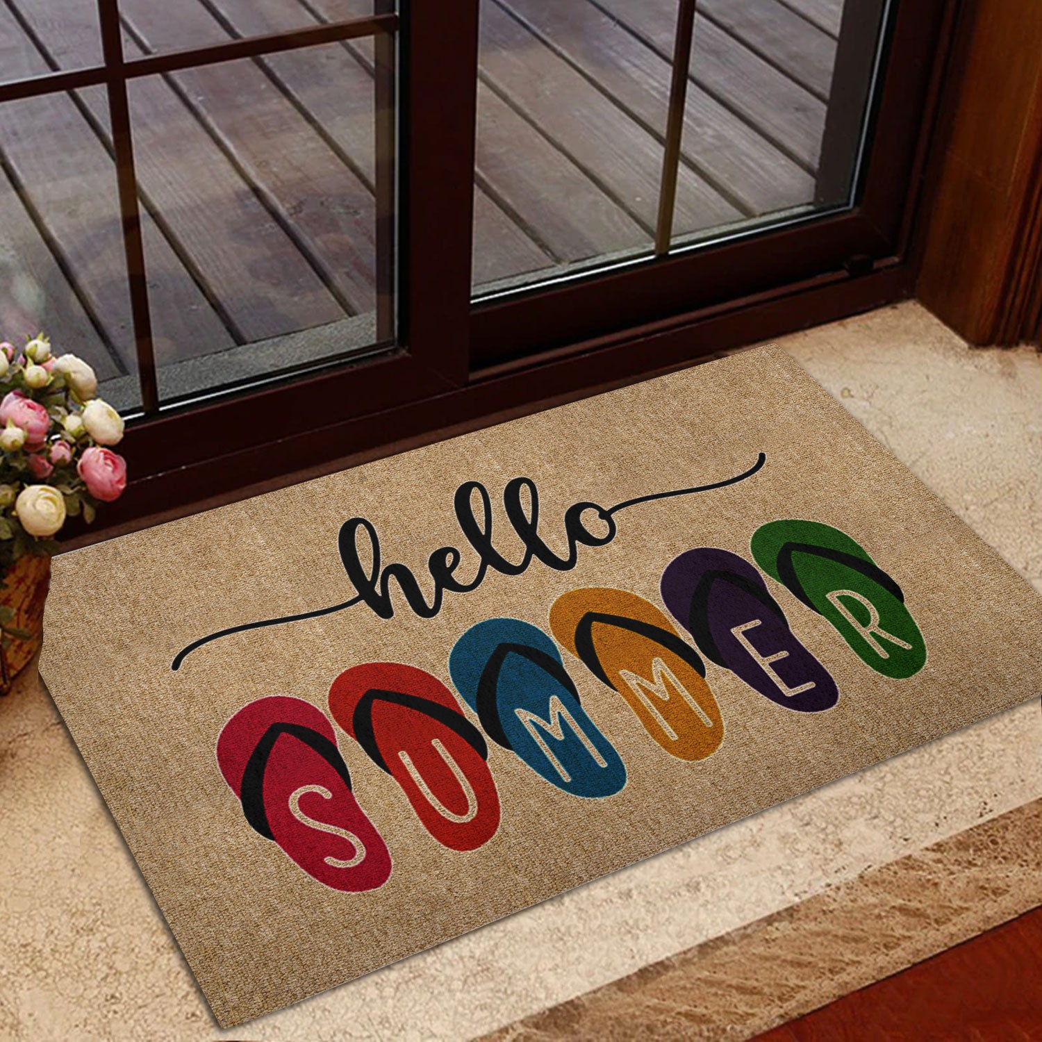 Ohaprints-Doormat-Outdoor-Indoor-Hello-Summer-Season-Flip-Flop-Beach-House-Unique-Gift-Brown-Rubber-Door-Mat-1171-