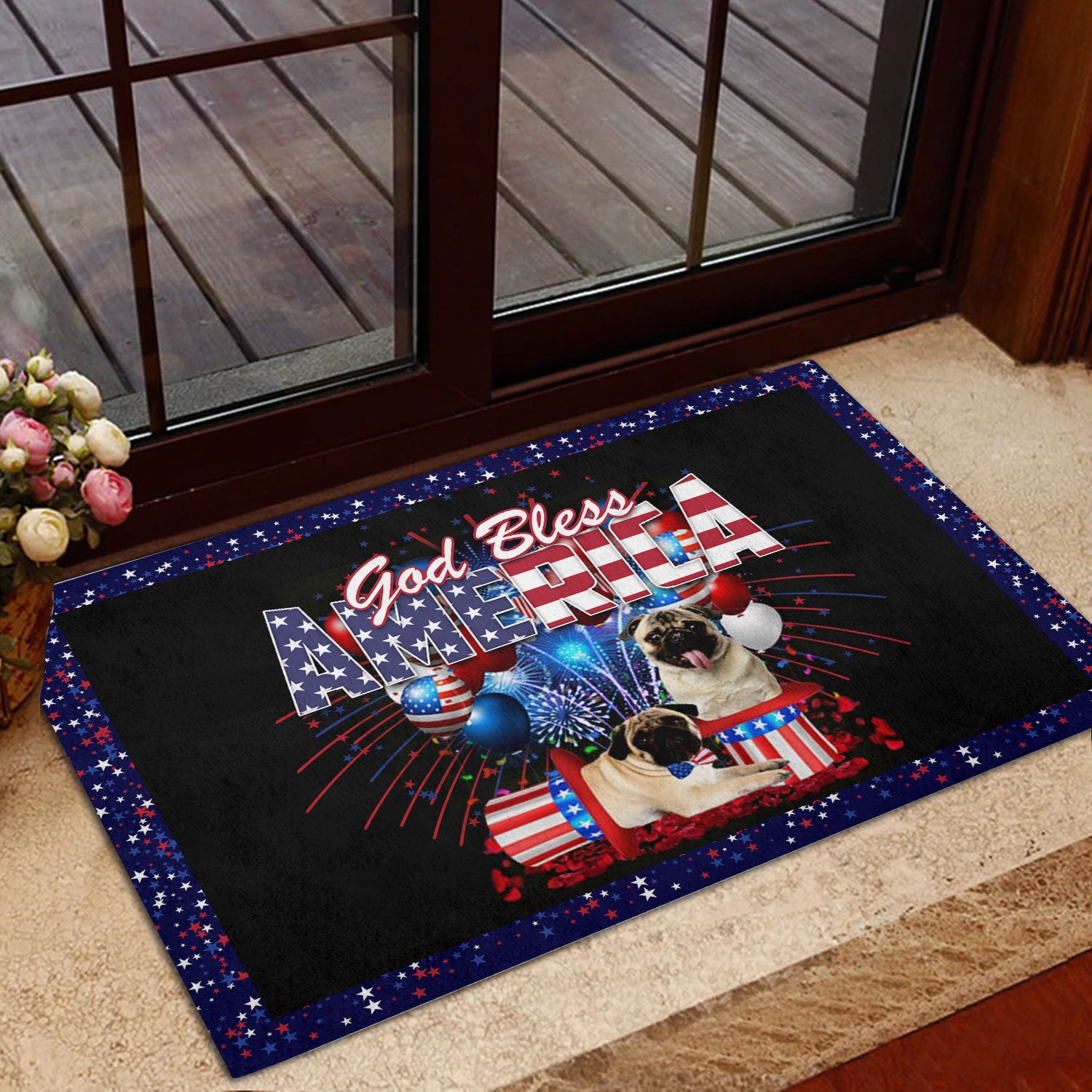 Ohaprints-Doormat-Outdoor-Indoor-Pug-God-Bless-America-Patriotic-4Th-Of-July-Independence-Day-Rubber-Door-Mat-1180-