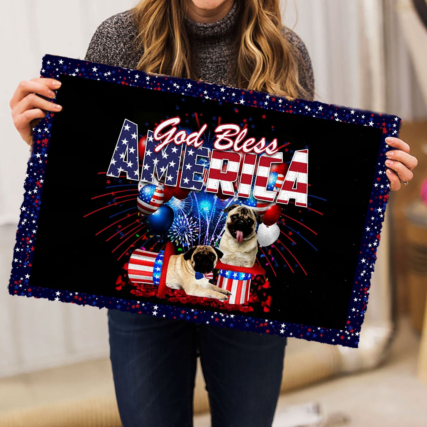 Ohaprints-Doormat-Outdoor-Indoor-Pug-God-Bless-America-Patriotic-4Th-Of-July-Independence-Day-Rubber-Door-Mat-1180-