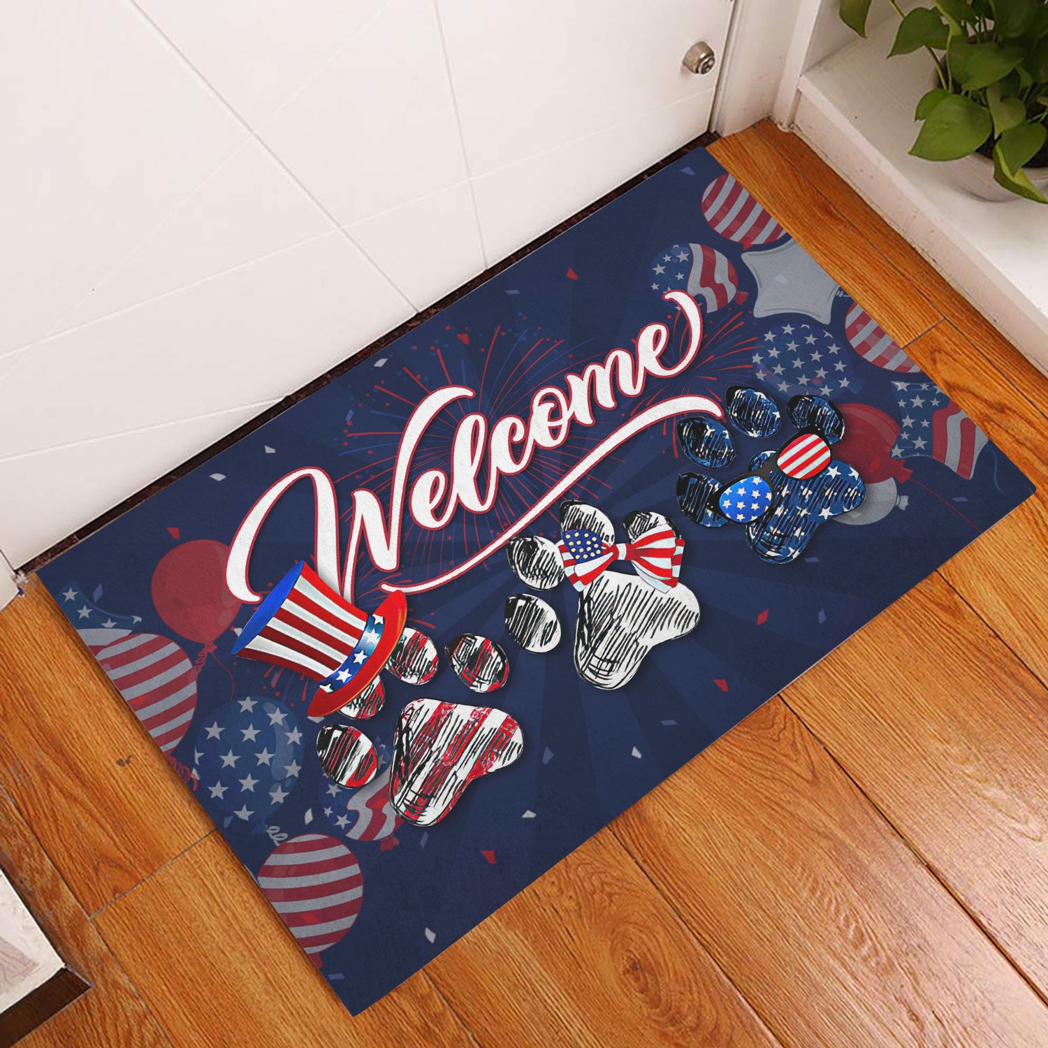 Ohaprints-Doormat-Outdoor-Indoor-Dog-Paw-America-Patriotic-4Th-Of-July-Independence-Day-Rubber-Door-Mat-1184-