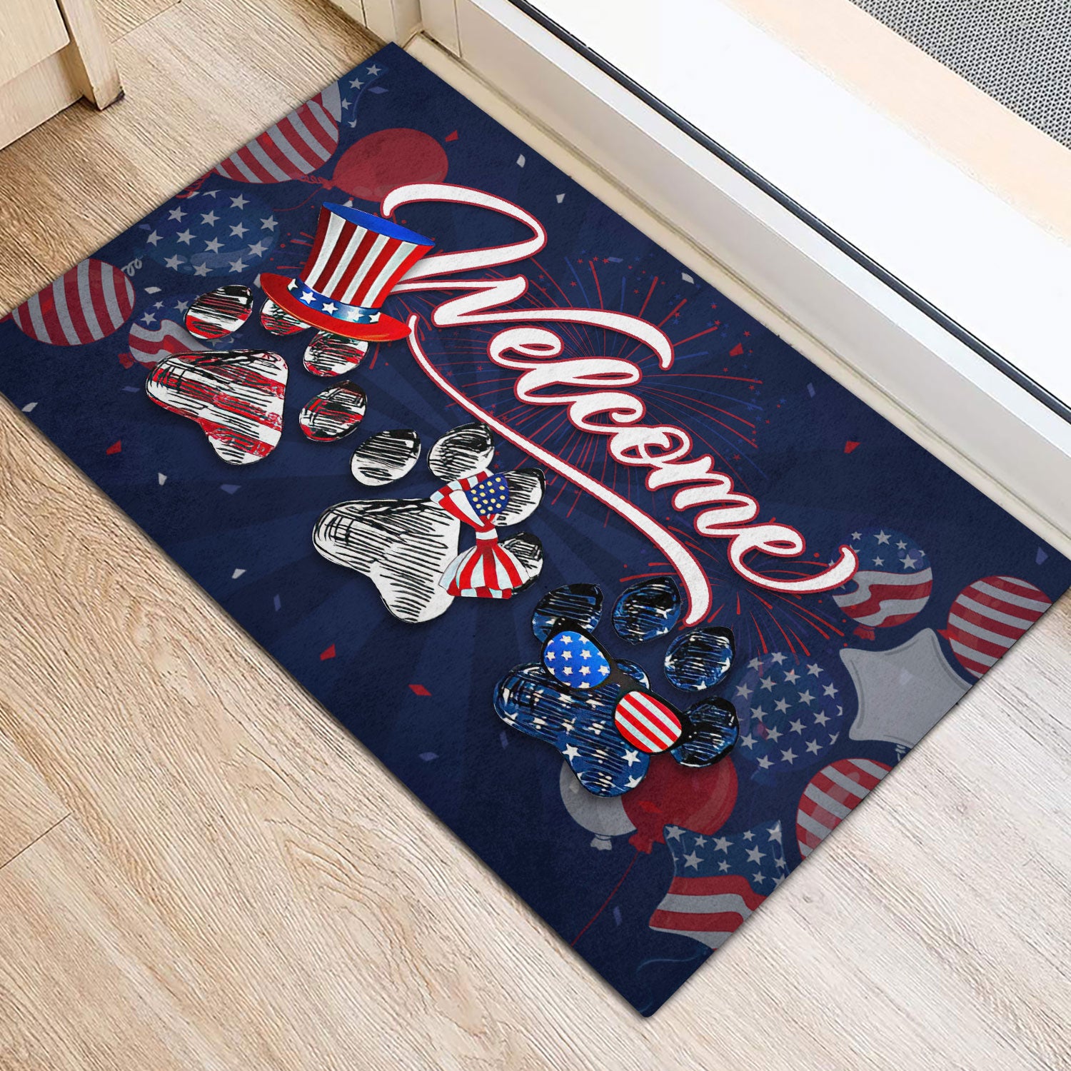 Ohaprints-Doormat-Outdoor-Indoor-Dog-Paw-America-Patriotic-4Th-Of-July-Independence-Day-Rubber-Door-Mat-1184-