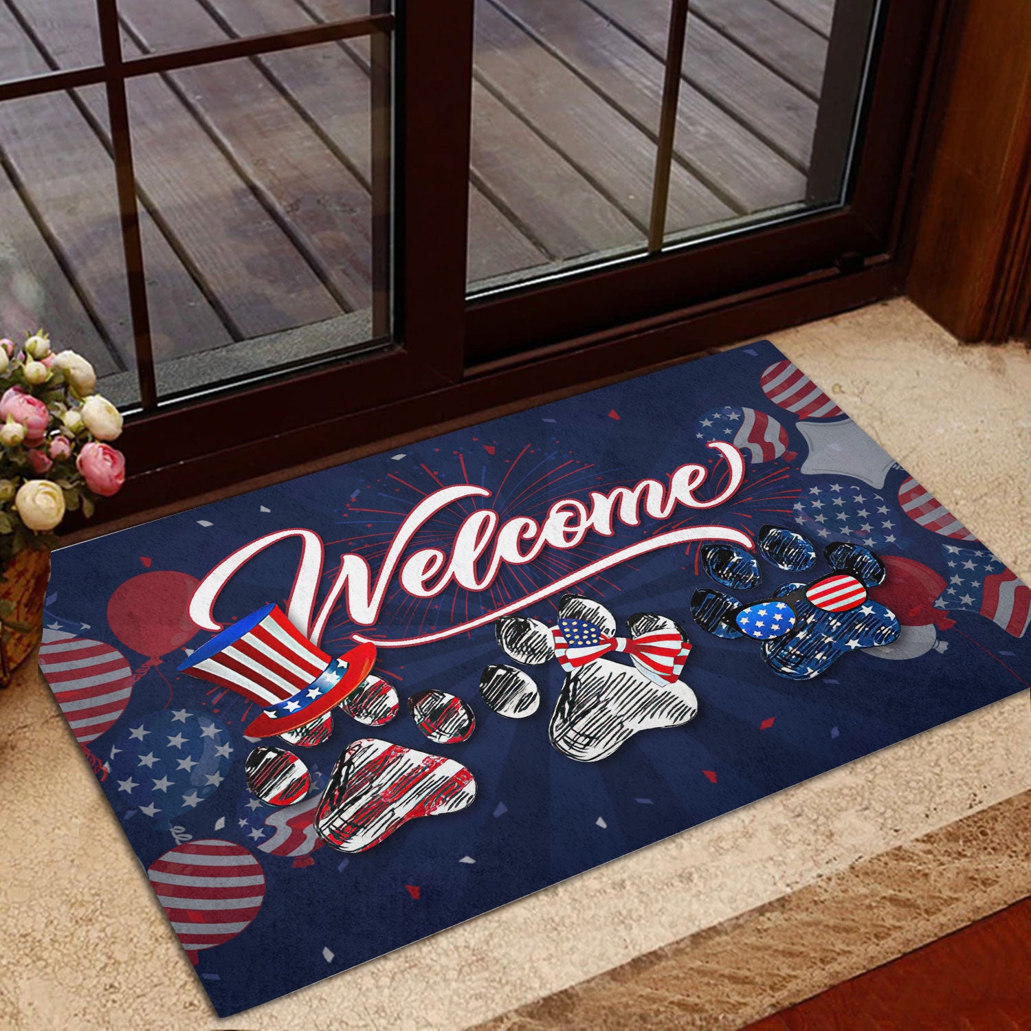 Ohaprints-Doormat-Outdoor-Indoor-Dog-Paw-America-Patriotic-4Th-Of-July-Independence-Day-Rubber-Door-Mat-1184-