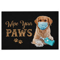 Ohaprints-Doormat-Outdoor-Indoor-Funny-Golden-Retriever-Dog-Wearing-Face-Mask-Wipe-Your-Paws-Rubber-Door-Mat-1191-18'' x 30''