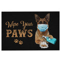 Ohaprints-Doormat-Outdoor-Indoor-Funny-German-Shepherd-Dog-Wearing-Face-Mask-Wipe-Your-Paws-Black-Rubber-Door-Mat-1192-18'' x 30''