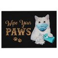 Ohaprints-Doormat-Outdoor-Indoor-Funny-White-Cat-Kitten-Wearing-Face-Mask-Wipe-Your-Paws-Black-Rubber-Door-Mat-1193-18'' x 30''