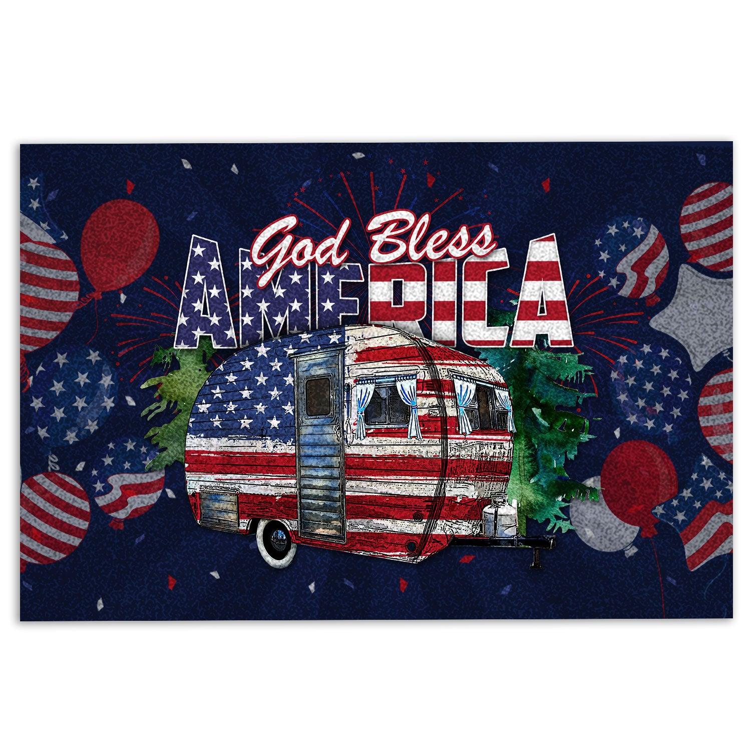 Ohaprints-Doormat-Outdoor-Indoor-Camping-God-Bless-America-Patriotic-4-Of-July-Independence-Day-Rubber-Door-Mat-607-18'' x 30''