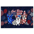 Ohaprints-Doormat-Outdoor-Indoor-Corgi-God-Bless-America-Patriotic-4Th-Of-July-Independence-Day-Rubber-Door-Mat-610-18'' x 30''