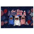 Ohaprints-Doormat-Outdoor-Indoor-Pug-Dog-God-Bless-America-Patriotic-4Th-Of-July-Independence-Day-Rubber-Door-Mat-611-18'' x 30''