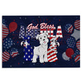 Ohaprints-Doormat-Outdoor-Indoor-Schnauzer-God-Bless-America-Patriotic-4Th-Of-July-Independence-Rubber-Door-Mat-614-18'' x 30''