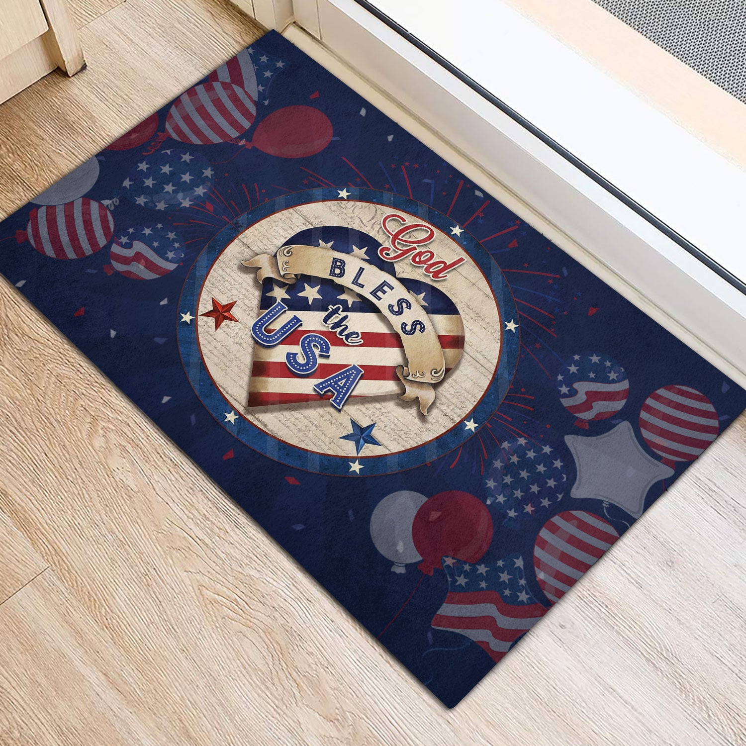 Ohaprints-Doormat-Outdoor-Indoor-God-Bless-The-Usa-4Th-Of-July-Patriotic-Happy-Independence-Day-Rubber-Door-Mat-615-