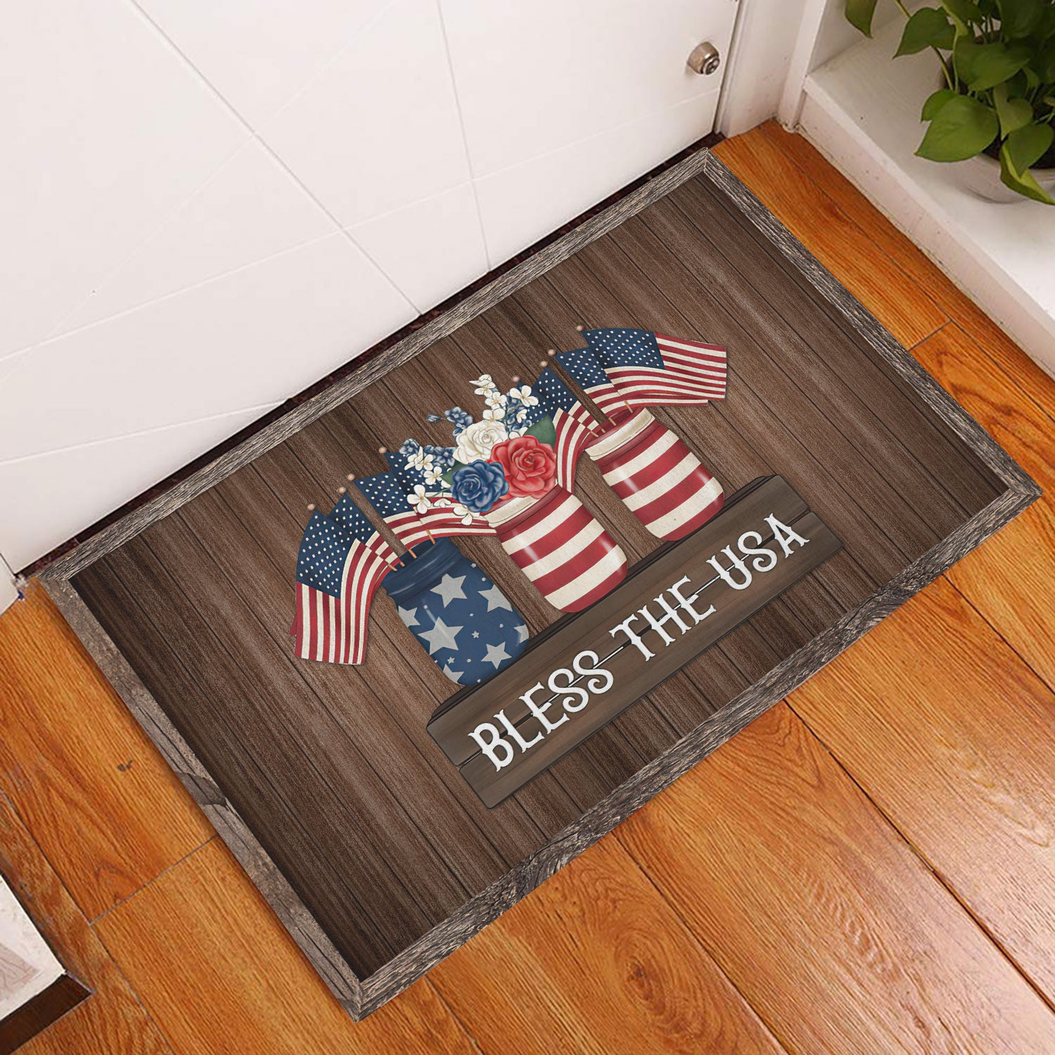 Ohaprints-Doormat-Outdoor-Indoor-God-Bless-The-Usa-Patriotic-4Th-Of-July-Happy-Independence-Day-Rubber-Door-Mat-616-