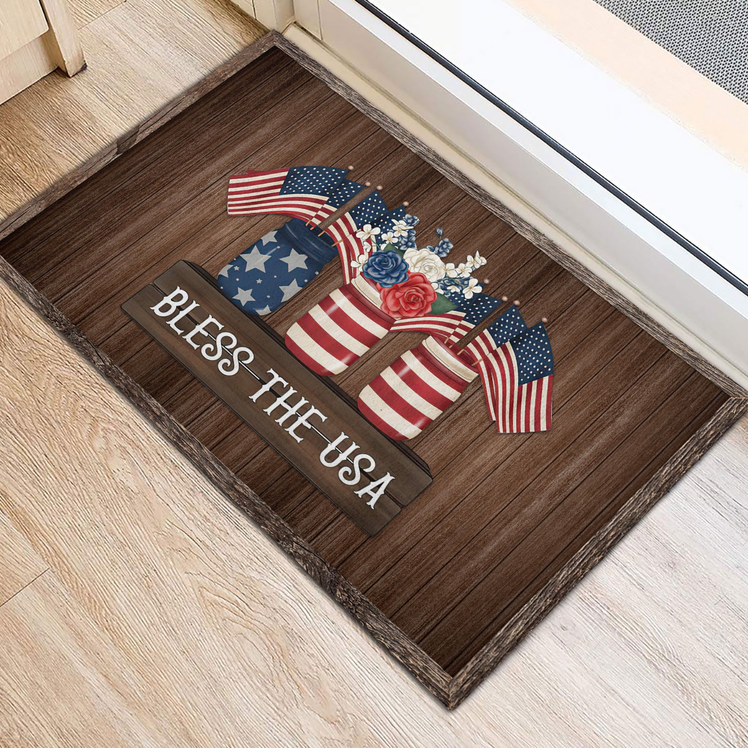 Ohaprints-Doormat-Outdoor-Indoor-God-Bless-The-Usa-Patriotic-4Th-Of-July-Happy-Independence-Day-Rubber-Door-Mat-616-