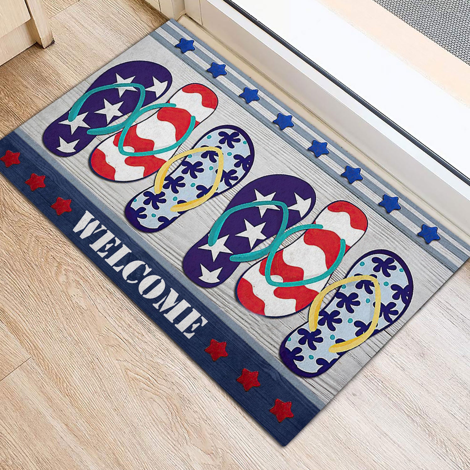 Ohaprints-Doormat-Outdoor-Indoor-Beach-House-Flip-Flop-4Th-Of-July-Independence-Day-Patriotic-Rubber-Door-Mat-618-