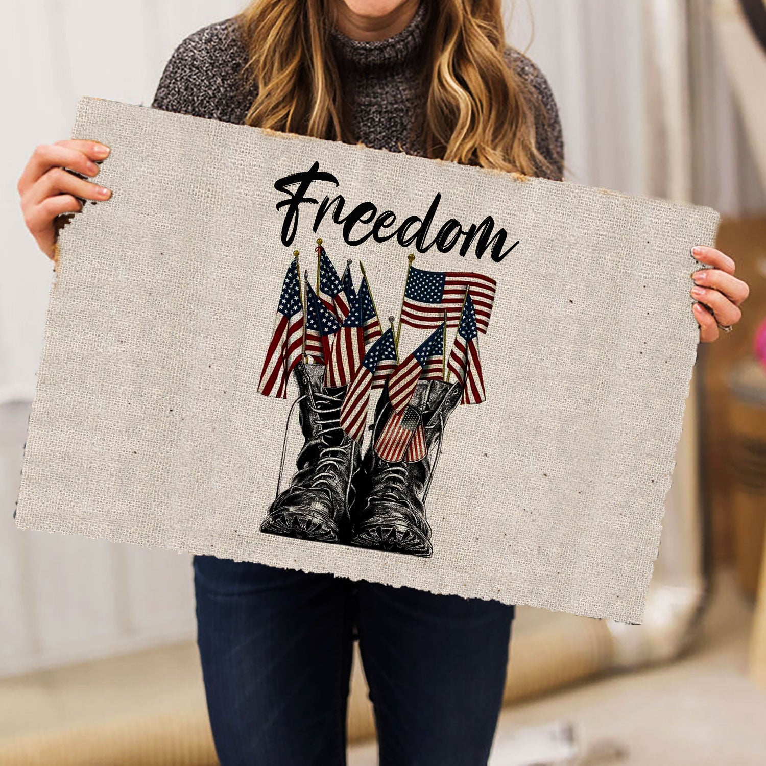 Ohaprints-Doormat-Outdoor-Indoor-Veteran-Freedom-4Th-Of-July-Happy-Independence-Day-Patriotic-Rubber-Door-Mat-620-