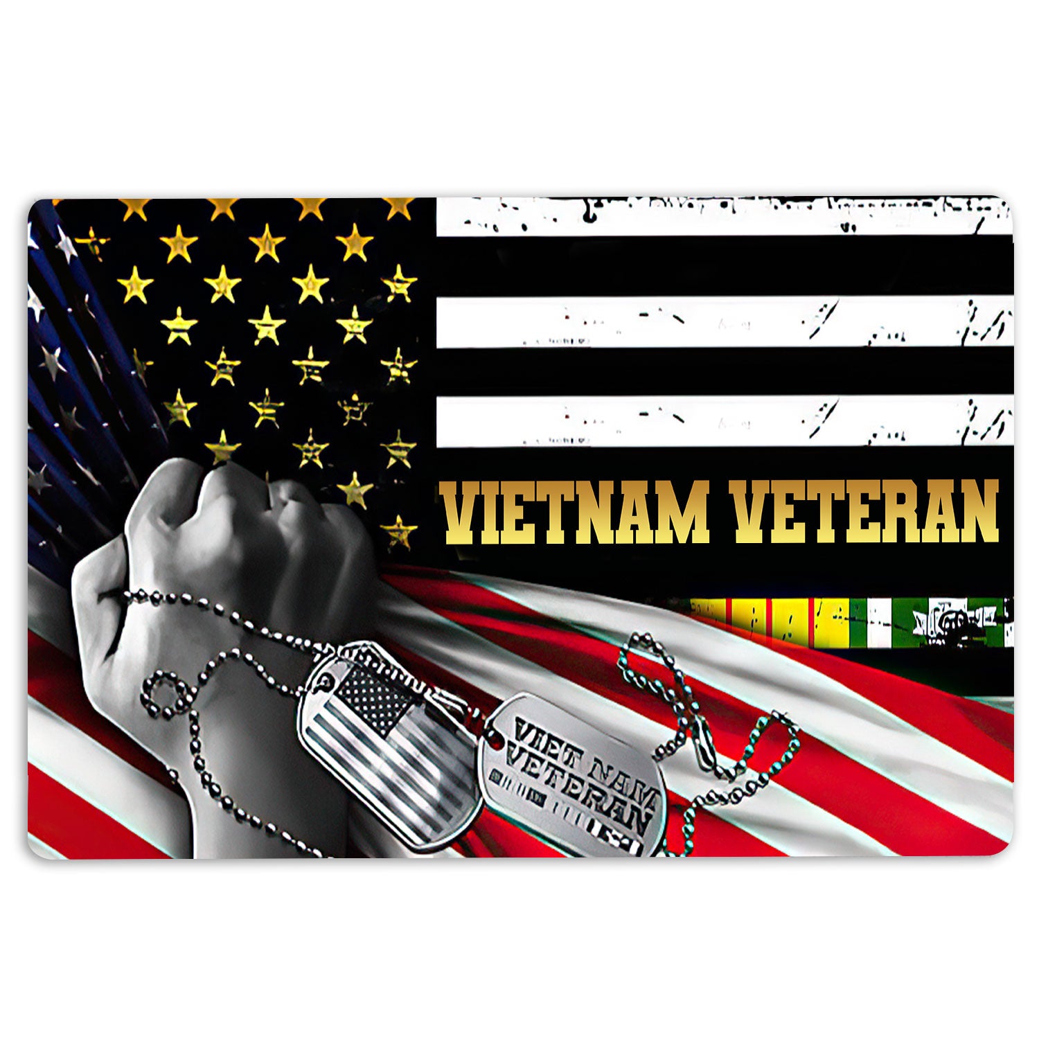 Ohaprints-Doormat-Outdoor-Indoor-Vietnam-Veteran-Proud-Veteran-Amrican-Flag-Rubber-Door-Mat-1542-18'' x 30''