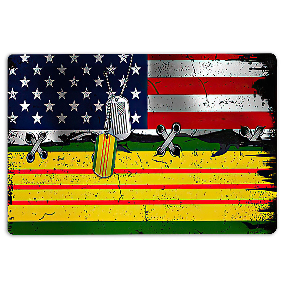 Ohaprints-Doormat-Outdoor-Indoor-Vietnam-Veteran-Proud-Veteran-American-Flag-Rubber-Door-Mat-1547-18'' x 30''