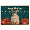 Ohaprints-Doormat-Outdoor-Indoor-Bunny-Rabbit-Hey-There-Pumpkin-Fall-Halloween-Thanksgiving-Rubber-Door-Mat-1576-18'' x 30''